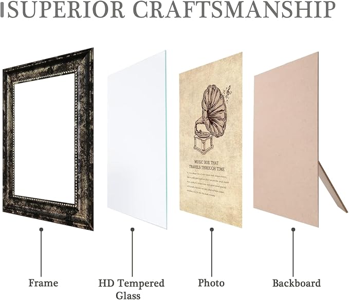 TKGYU 8x10 Picture Frame with Real Glass, 4 Pack Ornate Vintage Picture Frames - Image 3