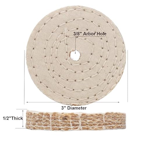 SCOTTCHEN 3" Buffing Polishing Wheels Soft(30Ply)/ Fine(50Ply)/ Medium(36Ply)/ Coarse 1/2" Thick/Rough 1/2" Thick 3/8" Arbor Hole with 2sets 1/4" Shank for Drill - 5Pack