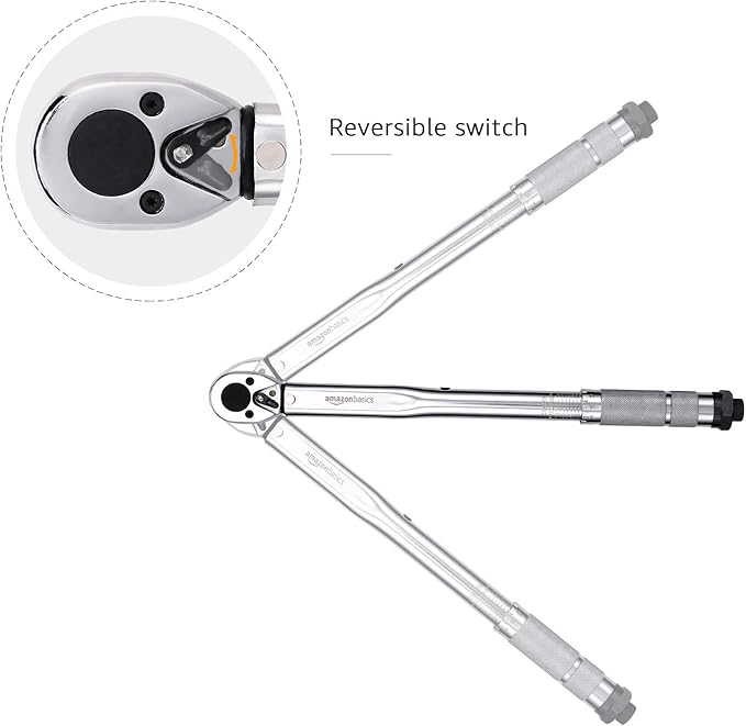 Amazon Basics 3/8-inch Drive Click Torque Wrench - 15-80 ft.-lb, 20.4-108.5 Nm