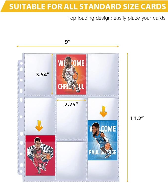 9 Pocket Page Protector, 400 Pack Trading Card Sleeve, Holds 7200 - Image 4
