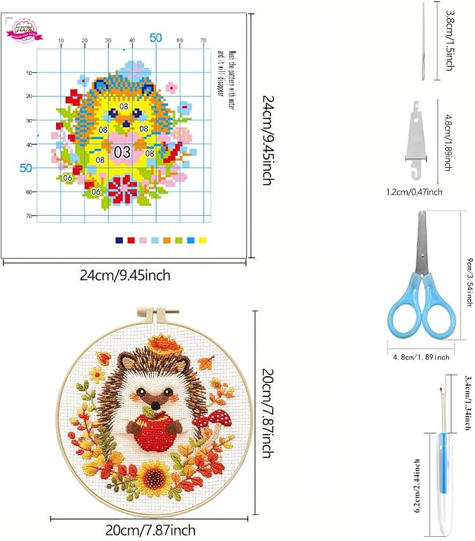 Zhenqing Autumn Animals Cross Stitch Kit - Image 4
