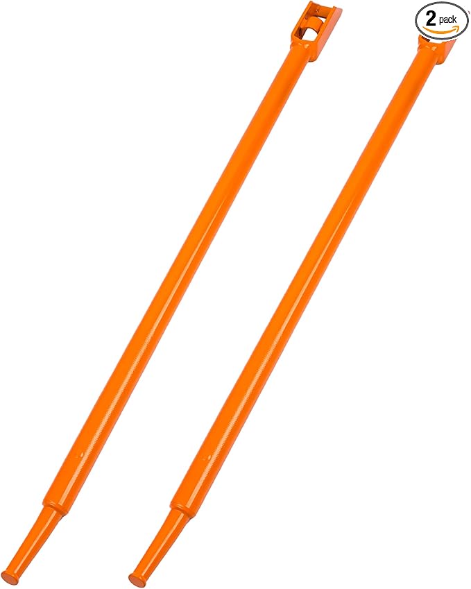 Winch Bar, Combination Winch Bars with Square Head for Flatbed Trailer Winches and Trucks, Painted Carbon-Steel Construction Winch Bar with No-Slip Handle, 2 Pack (Orange)