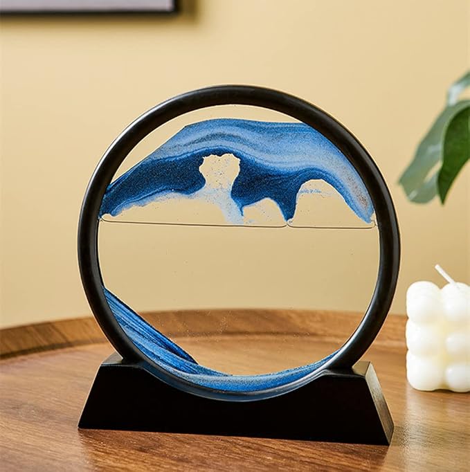 Arthink Moving Sand Art Picture in Motion Round Glass 3D Deep Sea Landscape - Image 5