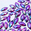 100 Pcs 15x7mm AB Colorful Jewels Gems Rhinestones by UYTRDVG