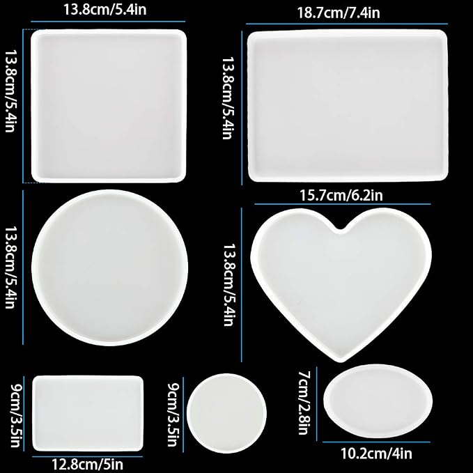 Tomorotec Resin Molds Silicone, 7 Pack Epoxy Casting Mold - Image 7
