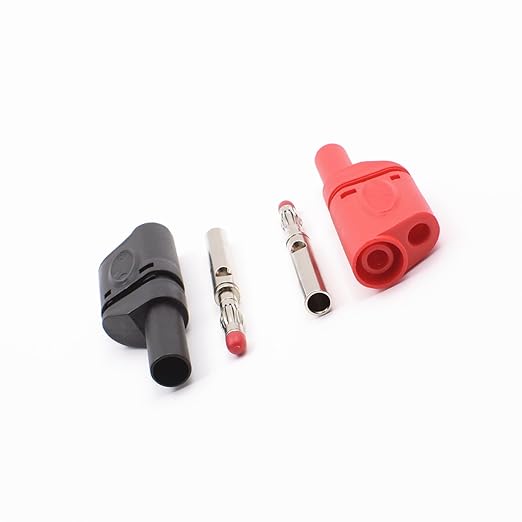 10Pcs Safety Fully Insulated Multimeter Test Leads 4mm Banana Plugs Male Stackable Connectors with Banana Jack Adapters