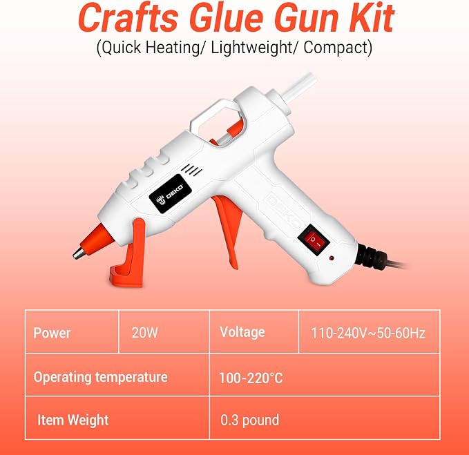 Mini Hot Glue Gun Kit：DEKOPRO 20Watt High Temp Glue Guns Tool - Image 4