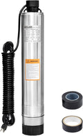 WASSERMANN 4" Septic Submersible Effluent/Cistern Bottom Suction Pump With 33FT Cable, 1/2HP, 230V/60HZ, 26GPM, 138FT Head, Stainless Steel Deep Well for Septic Tank Home