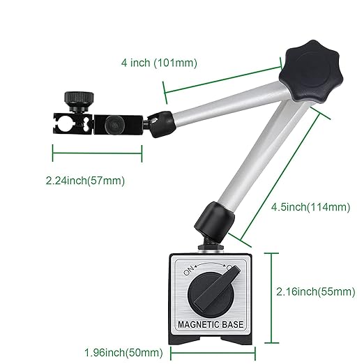 HDLNKAK Magnetic Base Stand 176 lbs / 80 kg Max Pull for Dial Indicator (Silver)
