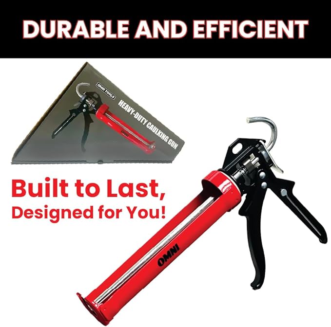 Omni Tools Dripless Caulking Gun, Adjustable Hand Caulk Gun No Drip, Hand Caulking Gun Tool, Siligun Caulking Gun