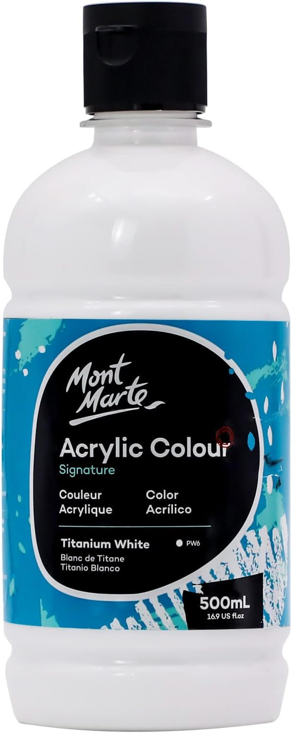Mont Marte Signature Titanium White Acrylic Paint, Semi-Matte Finish, Suitable by MontMarte