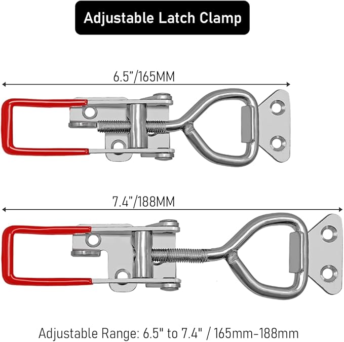 4003 Heavy Duty Toggle Latch Clamp, 304 Stainless Steel Heavy Duty Latch, 1320Lbs Holding Capacity, Adjustable, 2pack