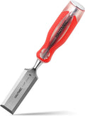 HAUTMEC 1-1/4" Wood Chisel with High-Impact Drop-Forged CRV Steel Blade, Extended Anti-Skid Shock-Absorbing Handle, Professional Grade Beveled Edge Blades & Heavy-Duty Strike Cap – HT0363