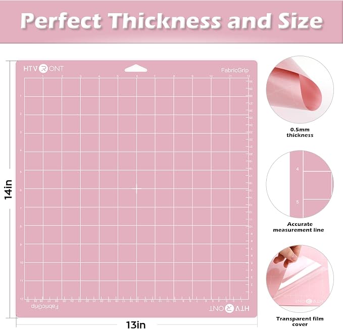 HTVRONT Fabric Grip Cutting Mats, 2 Pack Cutting Mat 12x12 Compatible - Image 2