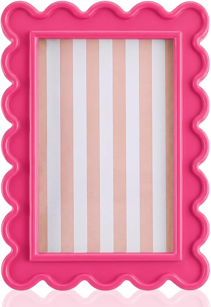 AceOrbit 4x6 Inches Rose-red Flower Wavy Scalloped Picture Frame Cute Wavy Edge by Unknown