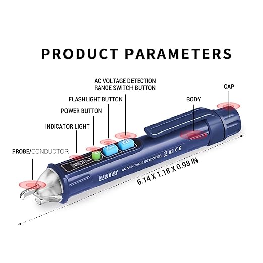 Voltage Tester, Non Contact AC Voltage Tester Pen, Wire Breakpoint Finder, Dual Range 12V-1000V/48V-1000V, Buzzer Flashing LED Alarm, Flashlight (Blue)