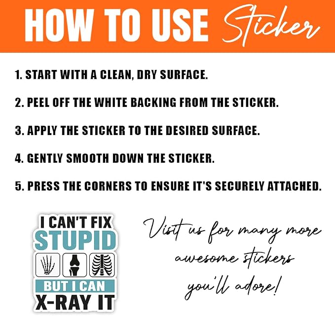MAIANEY Funny Radiology Stickers Pack 10 Waterproof Vinyl Decals - Image 5