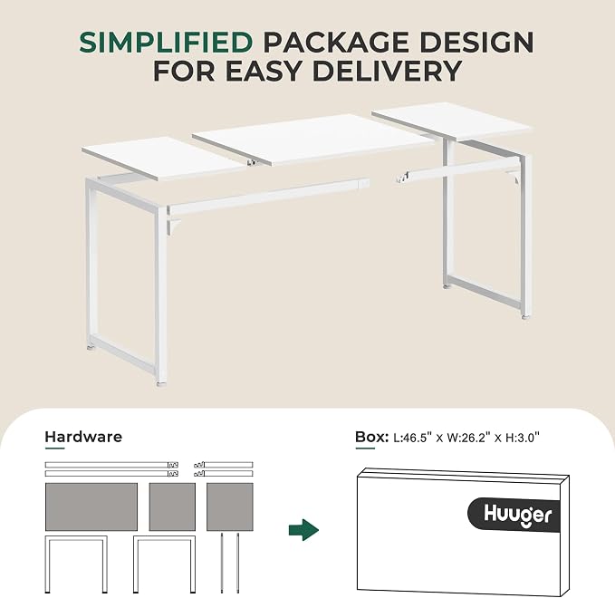 Huuger Computer Desk, 63 Inch Office Desk, Gaming Desk - Image 8