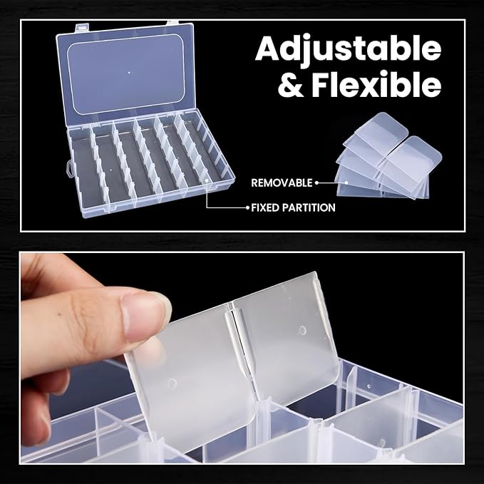 Budreu 8pack 36 Grids Plastic Clear Organizer Box bead Storage Containers - Image 3
