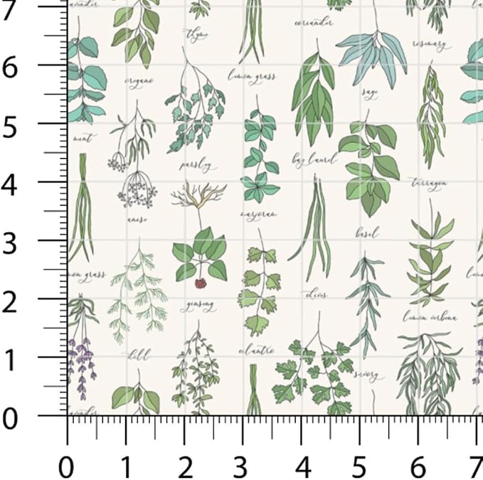 Patchwork Fabric Panel 100x155 cm, 100% Cotton Satin, 6 Coordinated Botanical & - Image 4