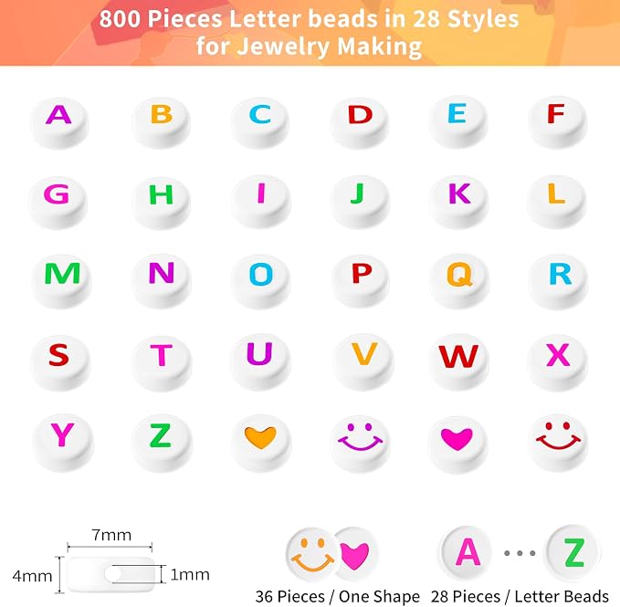 ARTDOT 800 Pieces Assortment Letter Beads - Image 4