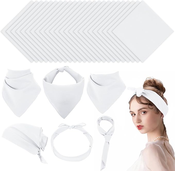 Suhine 100% Cotton Solid Bandanas Blank Bandanas Multifunctional Headband Scarf by Suhine
