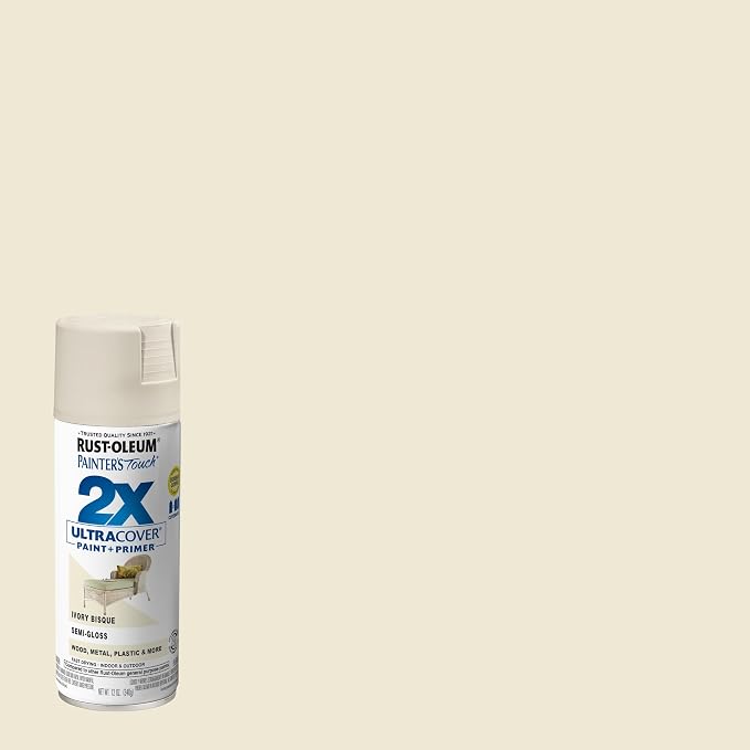 Rust-Oleum Painter's Touch 2X Spray Paint, Semi-Gloss Ivory Bisque | Indoor and - Image 2