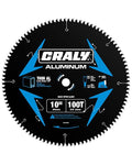 CRALY 10 Inch 100 Teeth Aluminum and Non-Ferrous Metal Cutting Circular Saw Blade, 5/8 Inch Arbor, Carbide Tipped, Thin Kerf, Black Ice™ Coating, for Thin Aluminum, Plastic, Composite(C10100AL)