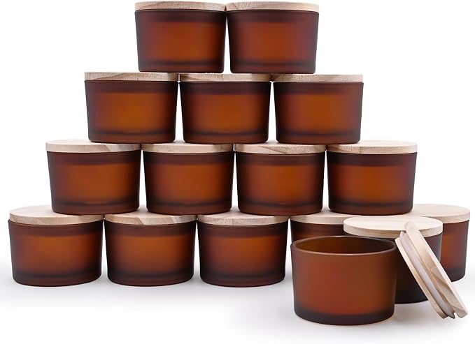 SHOWIN Thick Candle Jars for Making Candles 16 Pcs, 4 OZ Empty Jars by Showin