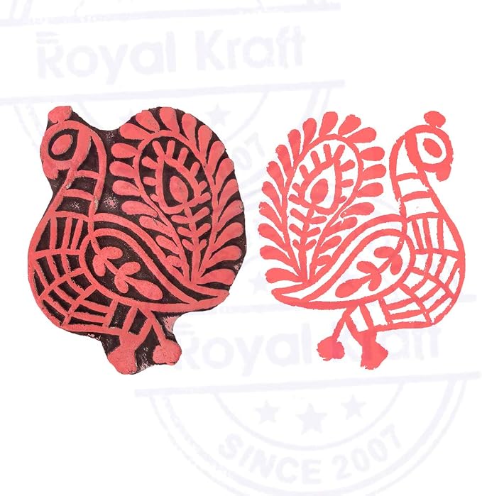 Royal Kraft Wooden Stamps DIY Fabric, Henna Printing Blocks THDtag068 - Image 4