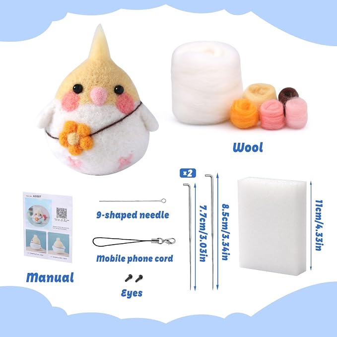 SOCNITC Needle Felting Kit for Beginners, Animal Doll Making Supplies - Image 2