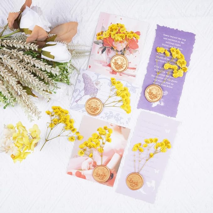 50Pcs Yellow Babys Breath Dried Pressed Flowers - Image 6