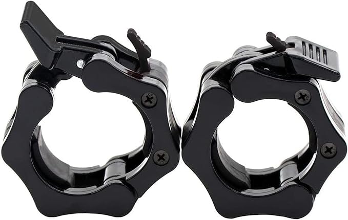 GW Tech Barbell Clamps 2 inch, Heavy Duty Exercise Collars 2" Quick Release Pair of Locking Pro Olympic Weight Bar Plate Locks Collar Clips for Workout Weightlifting Fitness Training (Black£©