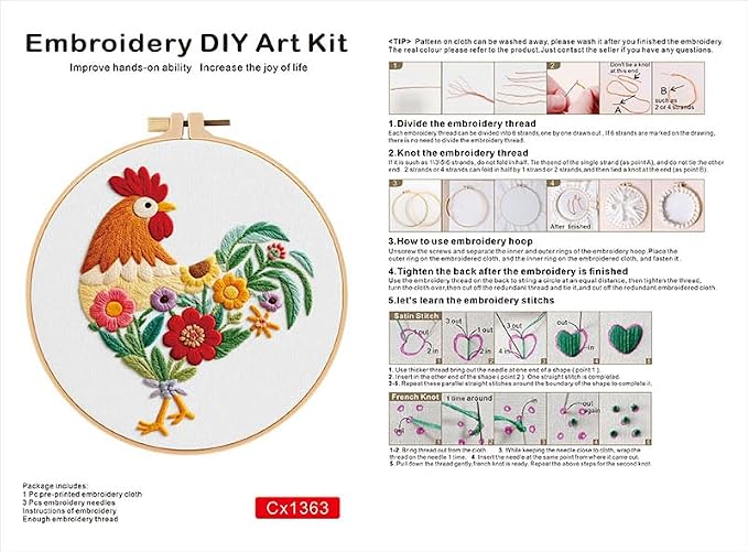 Haootadiy Beginner Embroidery Kit - Image 3