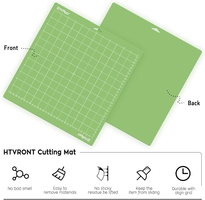 HTVRONT Cutting Mats 12"x12", 4-Grip Variety Compatible - Image 3