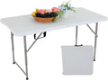 FDW 4FT Folding Table Half Portable Foldable Table Picnic Table by FDW