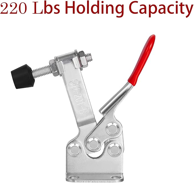 Accessbuy Toggle Clamp 201B 220Lbs Holding Capacity Heavy Duty Medium Hold Down Clamp Quick-Release Horizontal Clamp（5Pack)