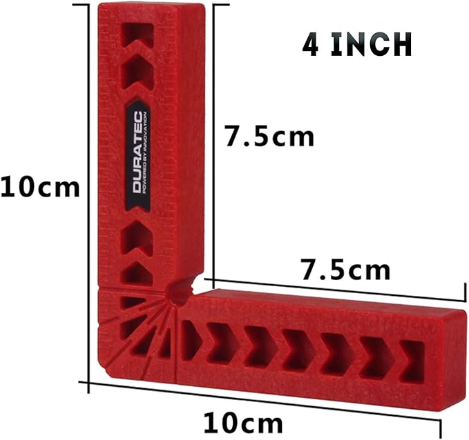 Positioning Squares, Woodworking Tool, 90 Degree Corner Clamp, Carpentry Squares, Carpenter Tool for Picture Frames, Boxes, Cabinets or Drawers, L-type right angle ruler, Set of 8（3" 4"）