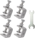 Stainless Steel C Clamps, Mini Tiger Clamp Set for Mounting, Heavy Duty Metal U Clamps, Small Desk G-Clamp with 1.18 Inch Stable Wide Jaw Opening for Metal Working Woodworking Welding Building (4pcs)