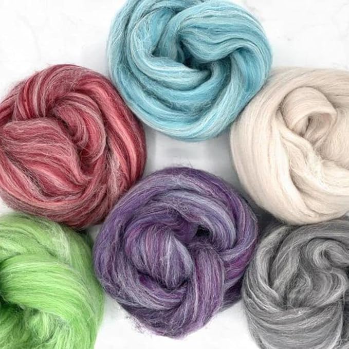 Revolution Fibers Cascade Range Wool Roving Variety Pack | 6 Super Soft - Image 2