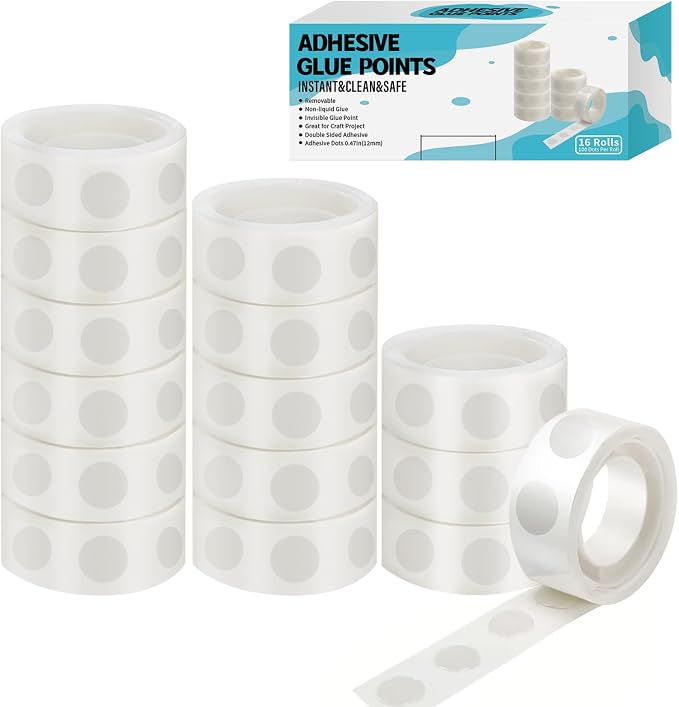 gegemaoyi 1600pcs Glue Point Clear Balloon Glue Removable Adhesive Dots Double by gegemaoyi