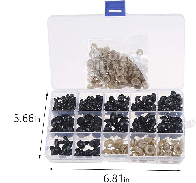 190 PCS 5mm-14mm Solid Black Eyes - Image 2