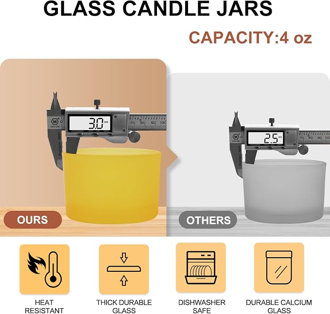 SHOWIN Thick Candle Jars for Making Candles 16 Pcs, 4 OZ Empty Jars - Image 2