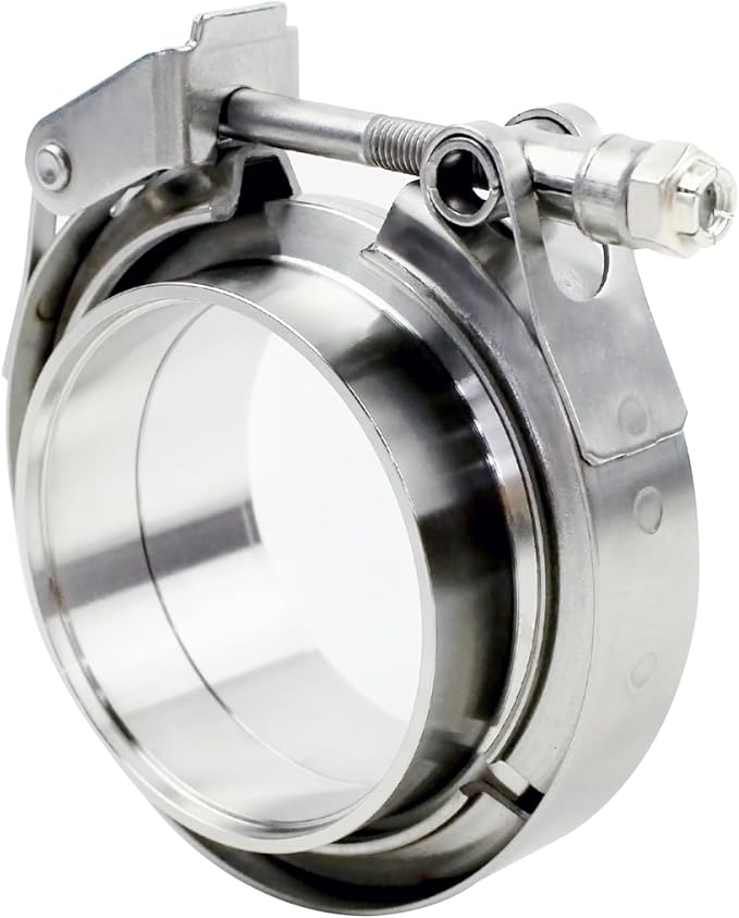 2.5 inch V Band Clamp - 2 sets of Quick Release Vband Exhaust Clamp with Flange Stainless Steel for Automotive exhaust system, turbocharger, downpipe and mufflers (2.5" - 2 Pack)