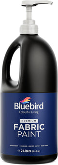 BLUEBIRD Fabric Paint, Lamp Black, 67.6 Fl Oz, Permanent Fabric Paints by BluebirdArts