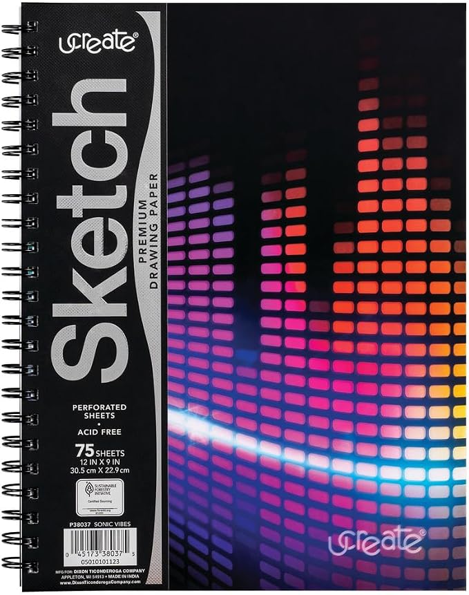 UCreate Fashion Poly Sketch Book, Sonic Vibes by CreativityStreet%C2%AE
