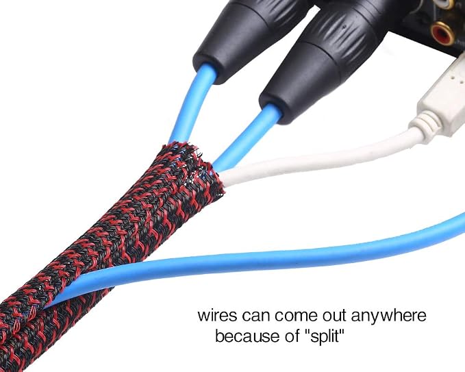 Alex Tech 25ft - 3/8 inch Cord Protector Wire Loom Tubing Cable Sleeve Split - Image 3