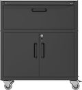 Metal Mobile Tool Storage Cabinet with Wheels,Black Heavy Duty Rolling Tool Cabinets for Garage,Metal Storage Cabinets with 2 Locking Doors and Drawer,Assembly Required