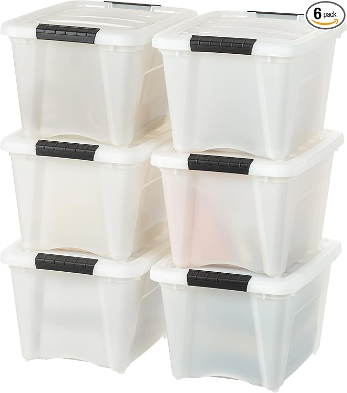 IRIS USA 19 Qt Stackable Plastic Storage Bins by IRISUSA