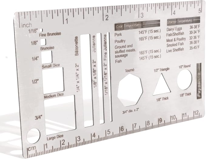 Culinary Ruler Mini Cutting Reference Template Cooking Measurement | stainless - Image 3